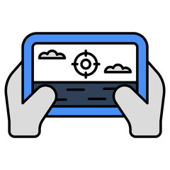 A flat design, icon of game console