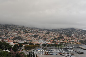 Panoramic view of the city of Funchal on Madeira Island, Portugal