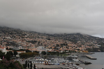 Fototapeta na wymiar Panoramic view of the city of Funchal on Madeira Island, Portugal