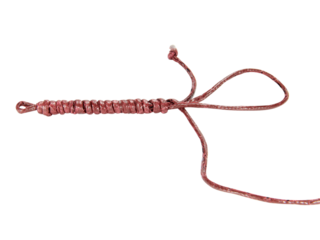 Leather rope tied together in a circle isolated on white background.