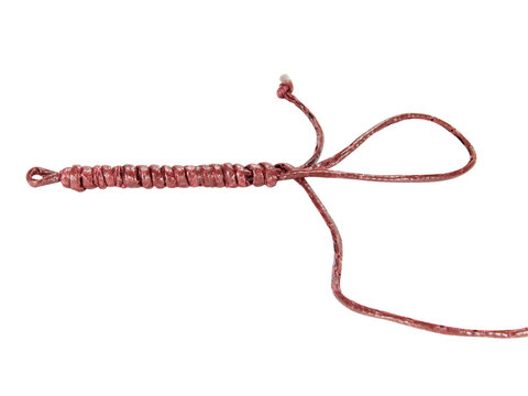 Leather rope tied together in a circle isolated on white background. - Powered by Adobe