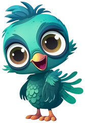 Fototapeta premium Funny and cute bird transparency sticker, Resplendent Quetzal.