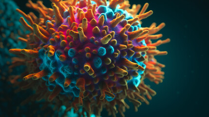 Virus variant, coronavirus, spike protein. Omicron.  Generative AI