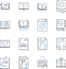 Intellectual growth line icons collection. Learning, Development, Progression, Ingenuity, Enlightenment, Insight, Expansion vector and linear illustration. Advancement,Sophistication,Maturation