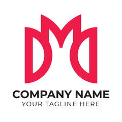 Professional creative modern abstract business DMD letter logo design template