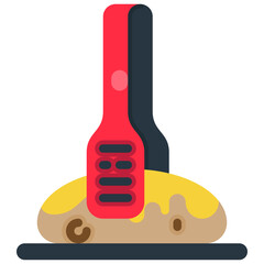 Tongs, bakery, kitchenware flat icons. Vector illustration. Isolated icon suitable for web, infographics, interface and apps.