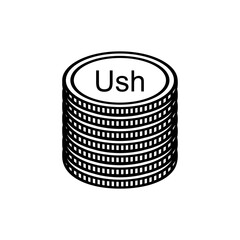 Uganda Currency Symbol, Ugandan Shilling Icon, UGX Sign. Vector Illustration
