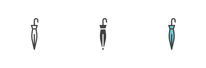 Closed umbrella different style icon set © alekseyvanin