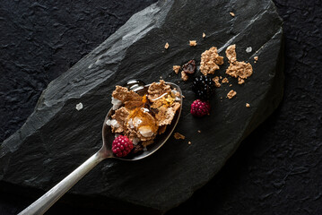 Healthy Breakfast cereal and spoon