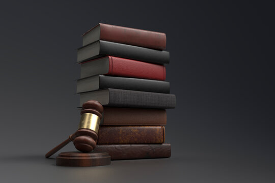 gavel and books