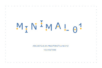 modern alphabet fonts set, minimal style.  Typography technology, electronic, movie, digital, music, future, logo creative font.  vector illustration