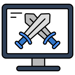A flat design, icon of online swords