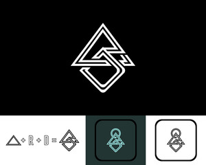 RD letter logo. RD Initial monogram logo design vector template with triangle shape.