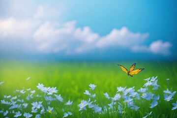meadow with butterflies