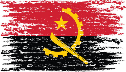 Brush stroke flag of ANGOLA