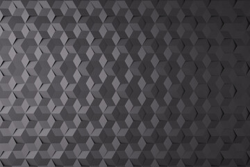 Fototapeta premium ฺBlack seamless hexagon background, Abstract geometric seamless pattern design, 3d rendering