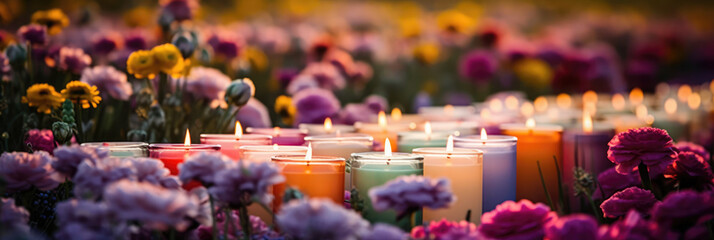 Scented Candles in a Floral Wonderland