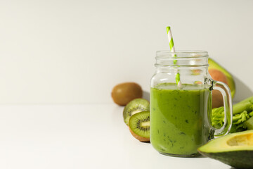 Green detox smoothie, concept of healthy nutrition and healthy lifestyle