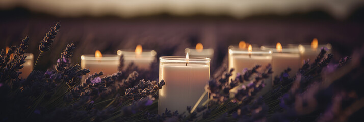 Scented Candles in a Lavender Field
