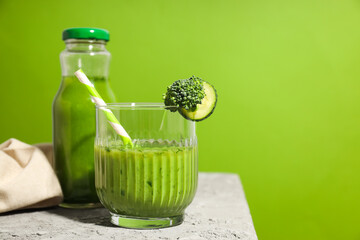 Green detox smoothie, concept of healthy nutrition and healthy lifestyle