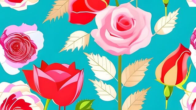 rose floser illustration Generative AI