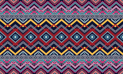 Geometric ethnic pattern vector background. seamless pattern traditional,Design for background, wallpaper, Batik, fabric, carpet, clothing, wrapping, and textile. Colorful ethnic pattern illustration