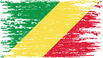 Brush stroke flag of CONGO