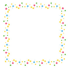 Candy border frame. Lollipop bonbon gummy bear border frame