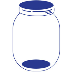 Empty mason jar silhouette. Mason jar storage bottle silhouette
