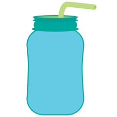 Mason jar mug with straw