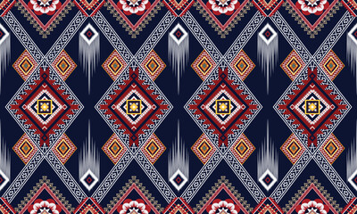 Geometric ethnic pattern vector background. seamless pattern traditional,Design for background, wallpaper, Batik, fabric, carpet, clothing, wrapping, and textile. Colorful ethnic pattern illustration