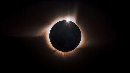 Obraz premium A stunning solar eclipse, captured through a telephoto lens, with the moon perfectly aligned in front of the sun, creating a breathtaking halo of light and darkness