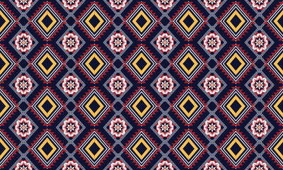 Geometric ethnic pattern vector background. seamless pattern traditional,Design for background, wallpaper, Batik, fabric, carpet, clothing, wrapping, and textile. Colorful ethnic pattern illustration