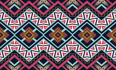 Geometric ethnic pattern vector background. seamless pattern traditional,Design for background, wallpaper, Batik, fabric, carpet, clothing, wrapping, and textile. Colorful ethnic pattern illustration