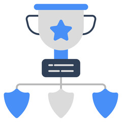 Flat design icon of trophy cup