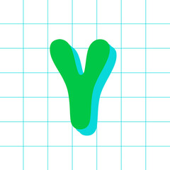 Hand drawn doodle uppercase letter Y. Capital letters modern design. Handwritten English single abc letter symbol. Handdrawn font style of English alphabet. Single character Y