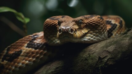Fototapeta premium A Captivating Image of a Venomous Viper. Generative AI