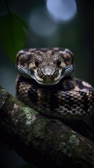 Fototapeta premium A Captivating Image of a Venomous Viper. Generative AI