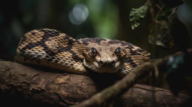 A Captivating Image of a Venomous Viper. Generative AI
