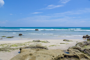 下田の青い海と青い空