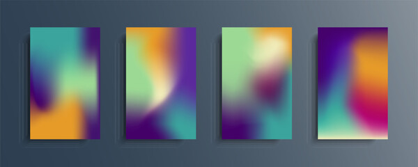 Fototapeta premium Set of vector gradient backgrounds in bright colors. For brochures, booklets, banners, posters, magazines, branding, social media and other projects. For web and print.