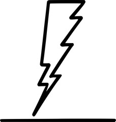 black individual lightning bolt line icon, simple flat design vector pictogram, infographic vector for app logo web website button banner ui ux interface elements isolate on white background