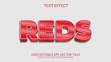 Reds 3D Editable Text Style Effect