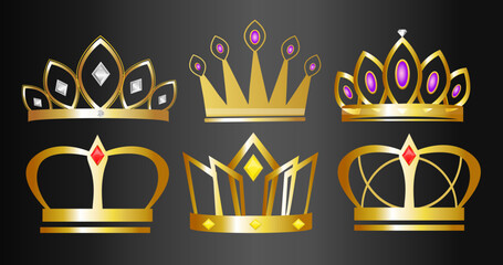 Golden crown, Royal Crown vector © KeePing