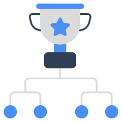 A flat design icon of trophy cup