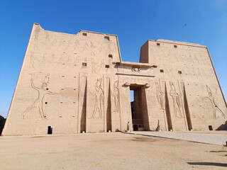 Entrance Temple of Horus - Edfu - Egypt
Pylon - Hieroglyphs - Egyptian Civilization