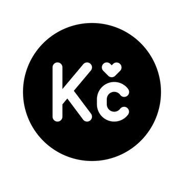 czech koruna glyph icon