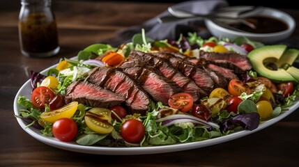 Hanger Steak Salad with Balsamic Glaze
