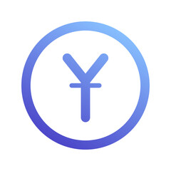 Obraz premium yen gradient icon