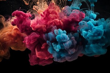 Abstract soft colorful ink splash, background image, colorful image in water background. Generative AI Technology